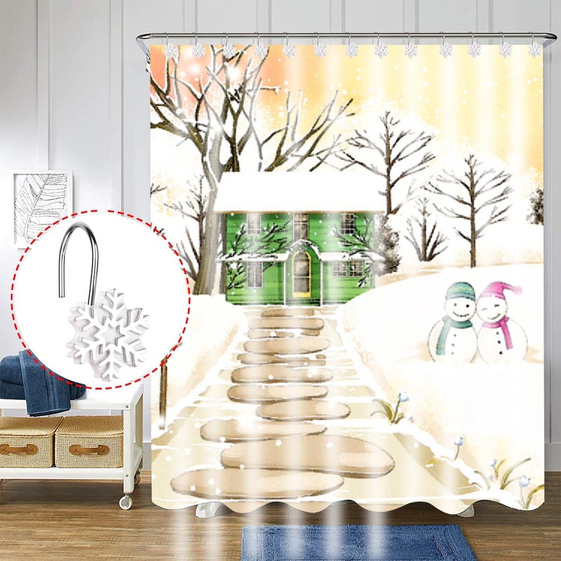 EVOOKA Snowflake Shower Curtain Hooks Rings,12pcs Christmas Snowflake Shower Curtain Hooks Winter Bathroom Decoration for Christmas,Bathroom, Bedroom and Living Room (Silver) - Image 5
